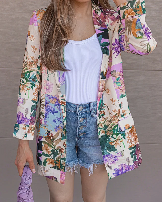 Kenzie Floral Print Blazer S-3X | by Krush Kandy Women's Boutique Suit