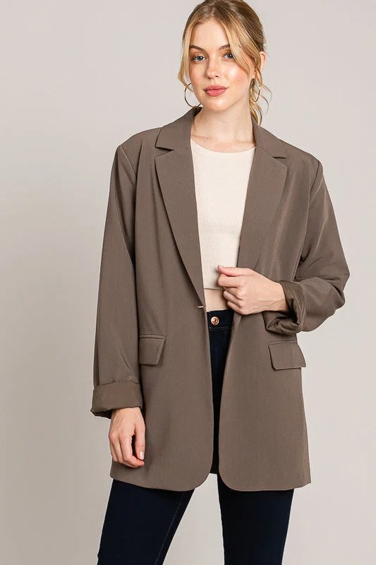 Twill Oversized Blazer Coat Women's High-End Blazer