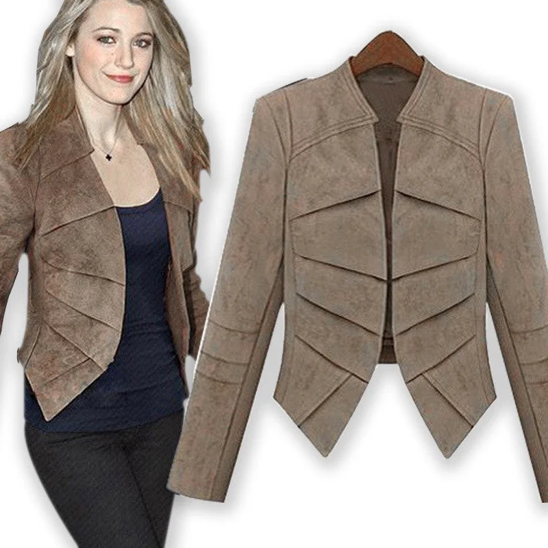 Cardigan woman clothes jacket women fashion lady coat Jackets Mesh Blend Leather Blend Suede Blend