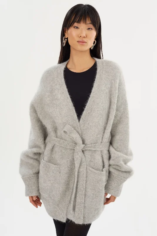 BALERA | Wool Cardigan Notch Collar Peter Pan Collar Cowl Neck