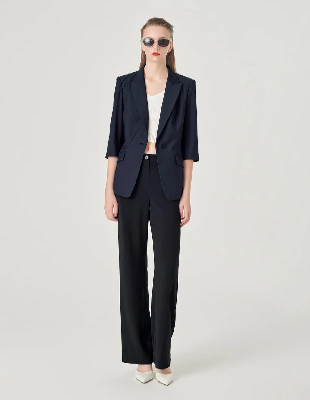 MARYLING Classic Peaked Lapel Single-Breasted Blazer Women's Trendy Suit