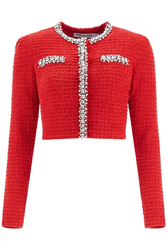 short cardigan with crystals RS25 918C R RED Stylish Fashionable Trendy