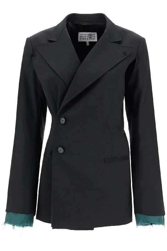 Mm6 Maison Margiela Women's Laye Twill Blazer Women's Fashion Blazer