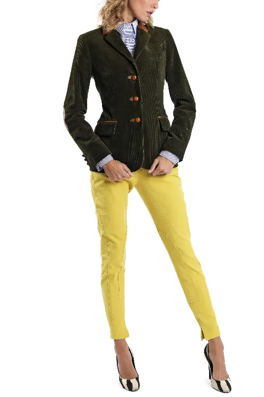 Blazer from cashmere-corduroy in olive Women's Denim Suit