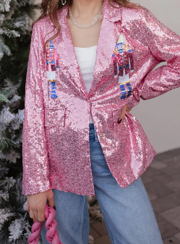 Sugarplum Showstopper Sequin Nutcracker Blazer Women's Simple Blazer