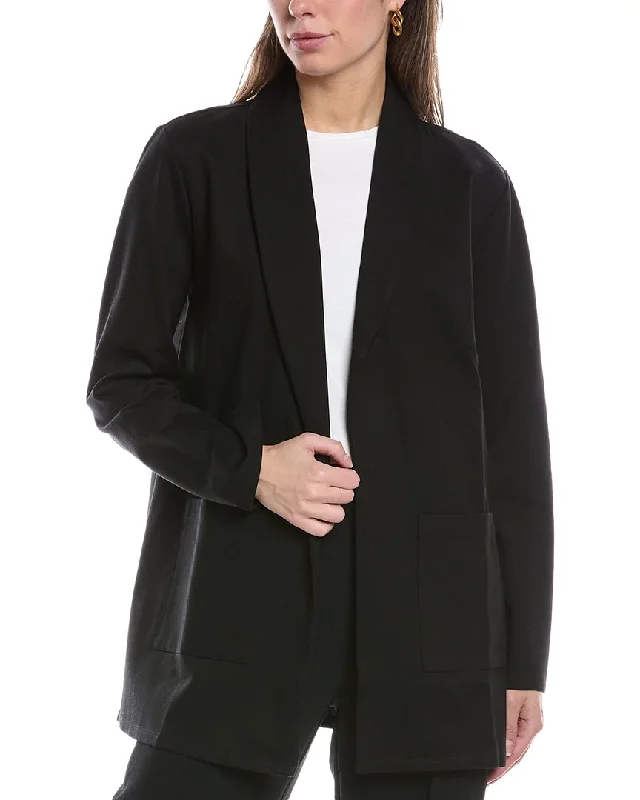 EILEEN FISHER Shawl Collar Cardigan Tailored Straight A-Line