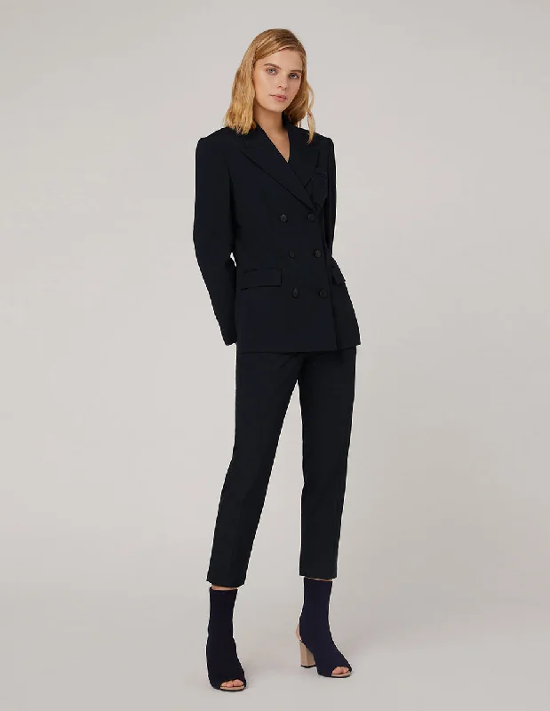 MARYLING PEAK-LAPEL DOUBLE-BREASTED SLIM-FIT BLAZER Women's Unique Blazer