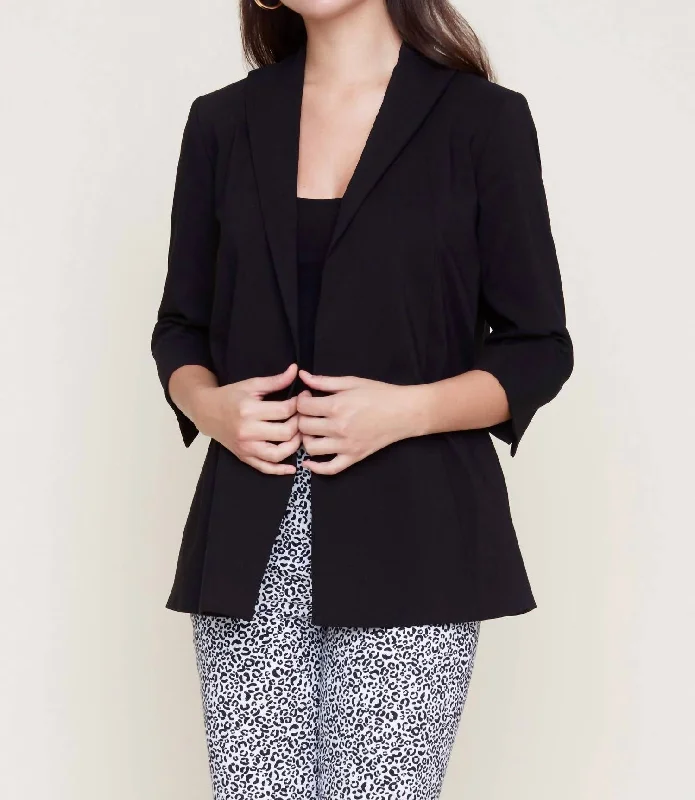 Swing 3/4 Sleeve Blazer In Black Women's Short Blazer