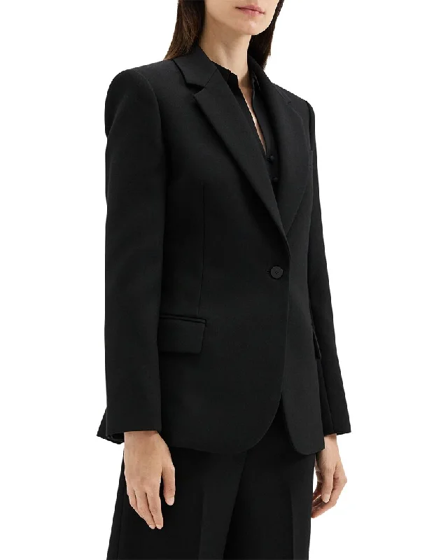 Theory Wool-Blend Fitted Blazer Women's Casual Suit