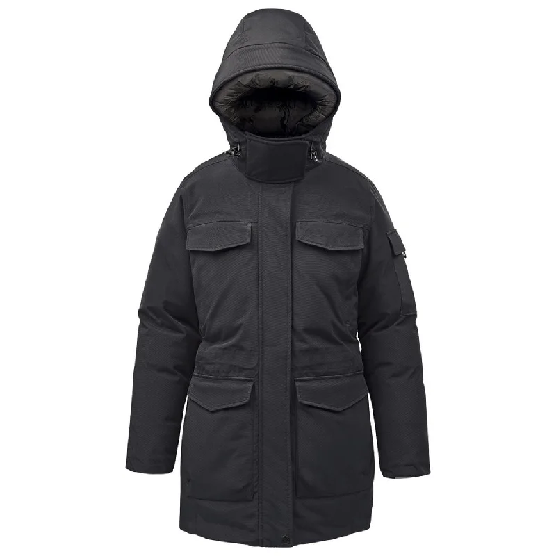 Stormtech Women's Black/Granite Denali Parka Classic Buttoned Parka Jacket