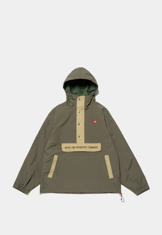 Human Made Anorak Parka Olive Drab Waterproof Hiking Parka Coat