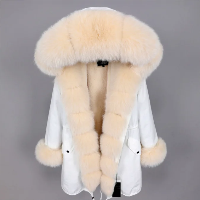 !!! nicht mehr lieferbar !!! Echtpelz-Parka mit XXL Pelzkragen "Snow Fox" Quilted Stylish Parka Coat