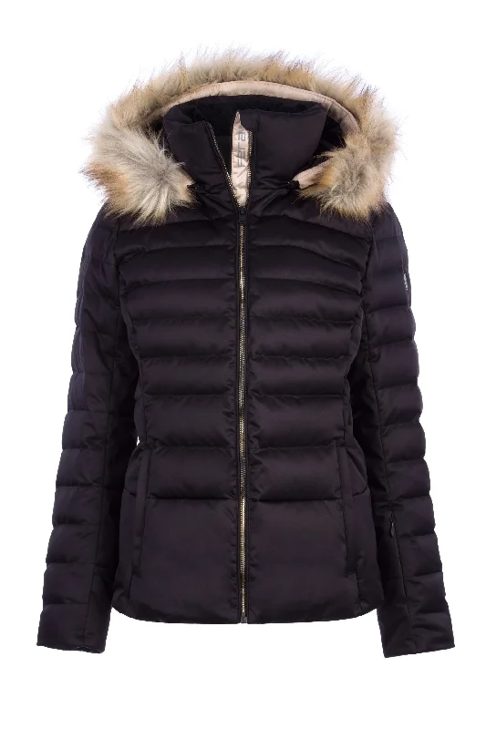 Julia Luxe Parka w/ Faux Fur Lightweight Windproof Parka Coat