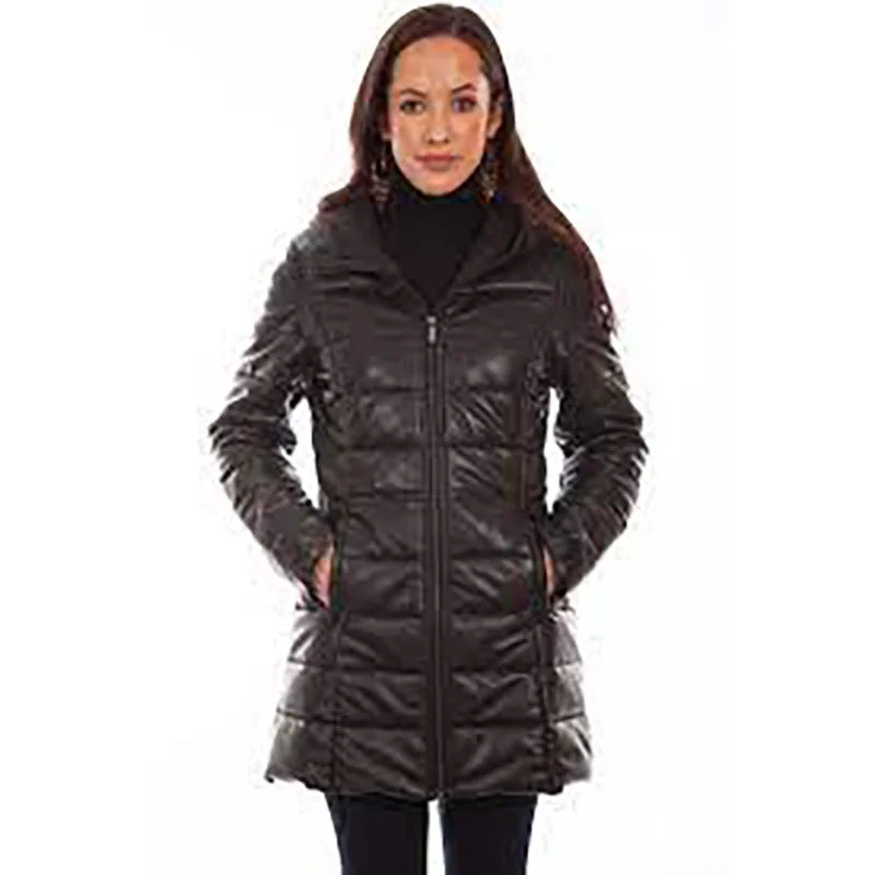 Ribbed Lamb Parka Quilted Fitted Parka Coat