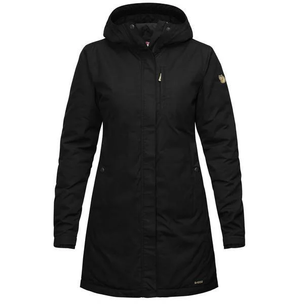 Womens Kiruna Padded Parka - Black Double-Pocket Quilted Parka