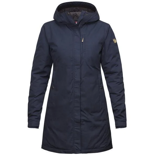 Womens Kiruna Padded Parka - Dark Navy Stylish Layered Parka Jacket