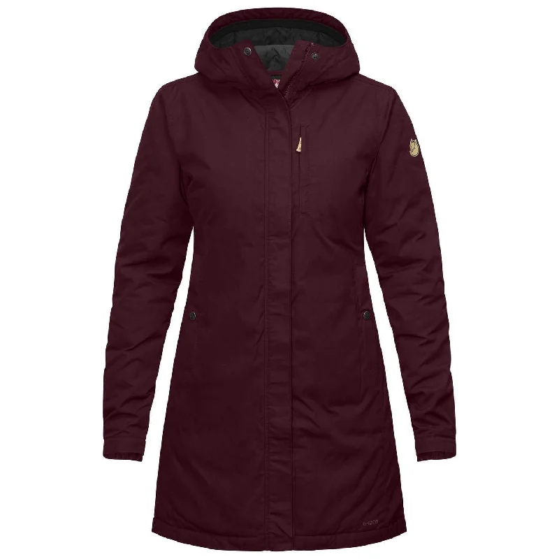 Womens Kiruna Padded Parka - Garnet Puffer Hooded Parka Coat