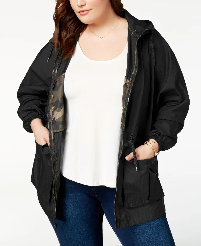 Levis Plus Size Crinkle Fishtail Windbreaker Parka Soft Fur-Lined Parka Jacket