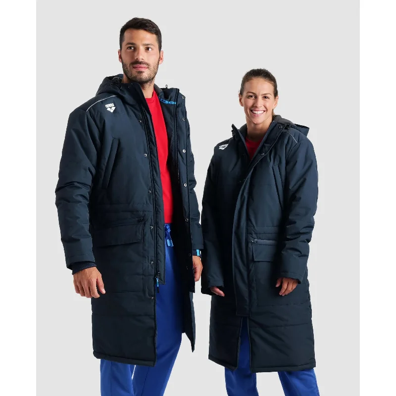 Arena Team Parka Solid Cozy Drawstring Parka Jacket