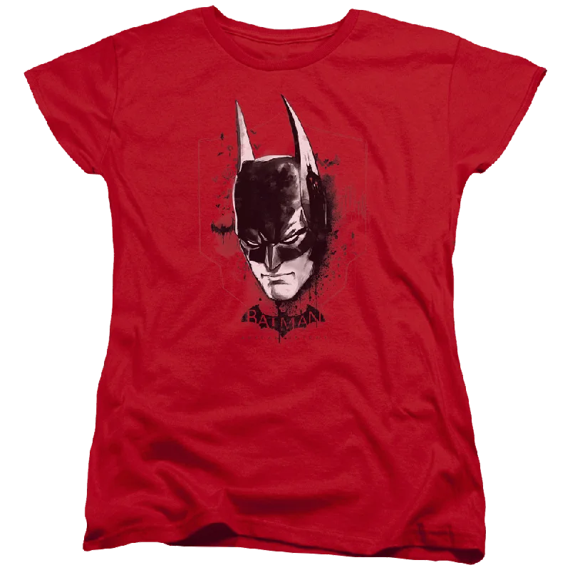 Batman - Arkham Ak Head - Women's T-Shirt Lace Blend Ribbed Blend Corduroy Blend