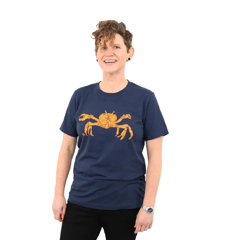 Crab T Shirt Embroidered Appliqued Beaded