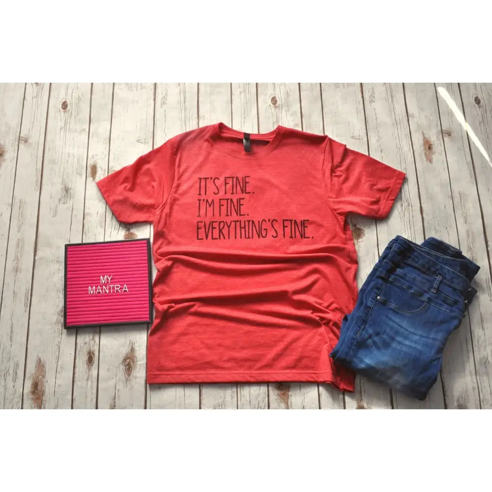 Everything's fine Unisex Shirt Asymmetrical Pockets Print