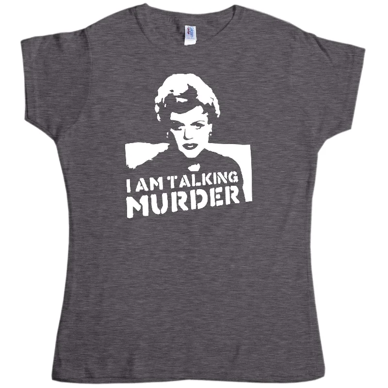 Jessica Fletcher I am Talking Murder Womens T-Shirt Seamless Knitted Crochet