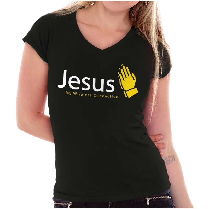 Jesus Connection Junior Fit V-Neck T Shirt Front Pockets Side Pockets Patch Pockets