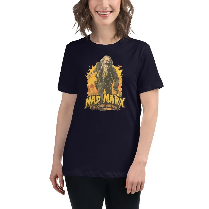 Mad Marx - The Class Warrior - Women's T-Shirt V-Neck T-Shirt Long Sleeve Cotton