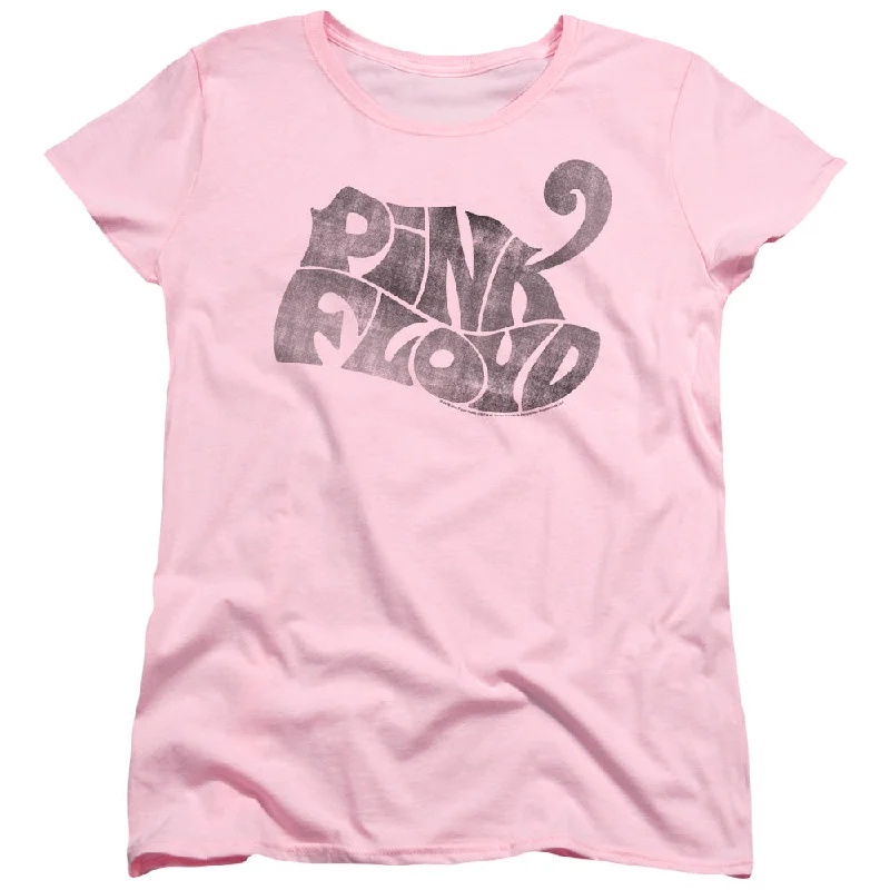 Pink Floyd Pink Logo Women's 18/1 100% Cotton Short-Sleeve T-Shirt Wool Fabric Cashmere Fabric Tweed Fabric