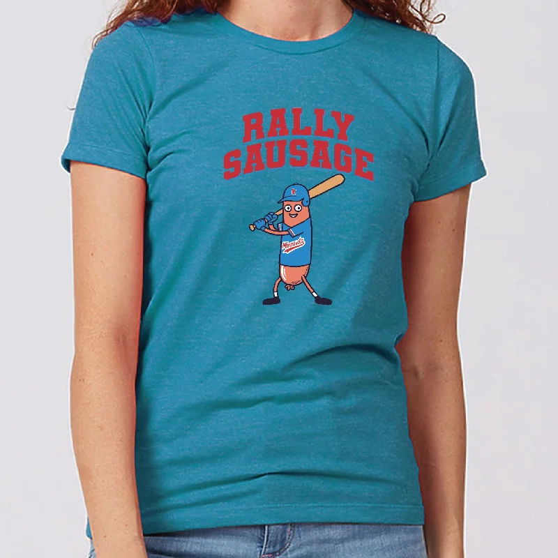 Rally Sausage Minnesota Women's Slim Fit T-Shirt Polka Dot Checkered Tartan