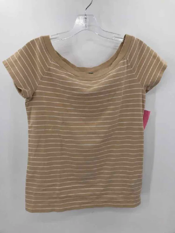 Pre-Owned Ralph Lauren Tan Size Large P Stripe T-shirt Wool Fabric Cashmere Fabric Tweed Fabric