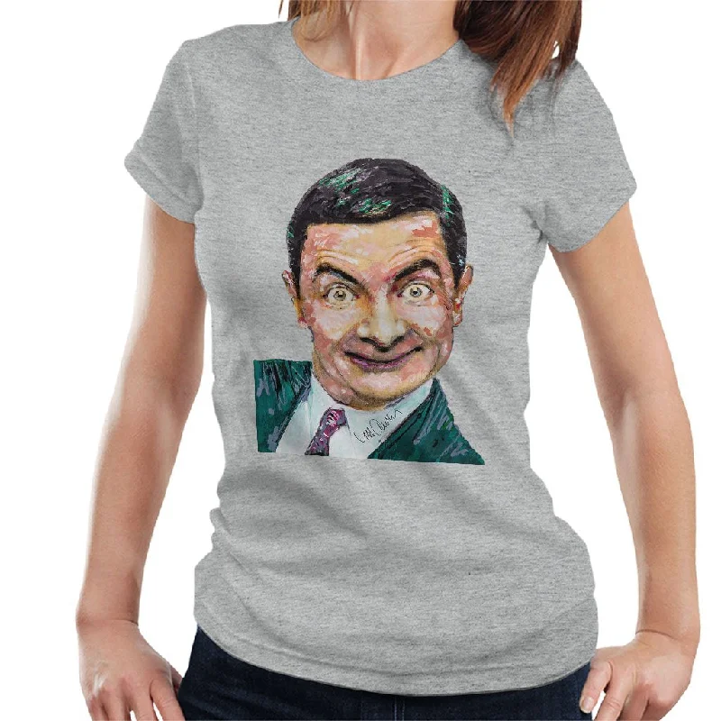 Sidney Maurer Original Portrait Of Mr Bean Rowan Atkinson Women's T-Shirt Oversized T-Shirt Spandex breathable