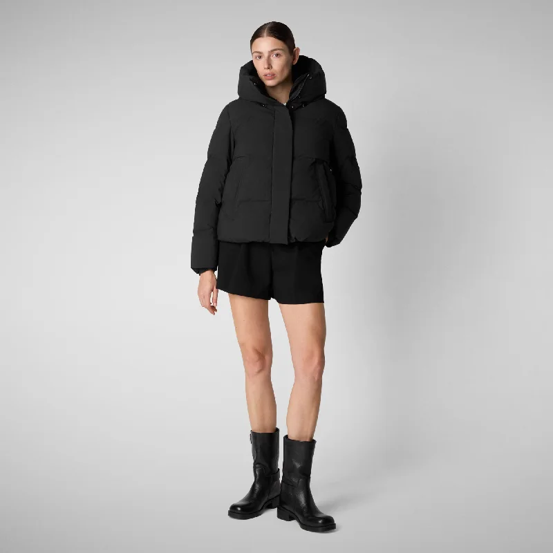 Women's parka Calliope in black Trendy Oversized Parka Jacket