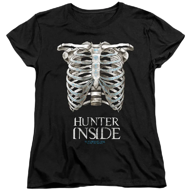 Supernatural Hunter Inside Women's 18/1 Cotton Short-Sleeve T-Shirt Collared T-Shirt Boat Neck A-Line