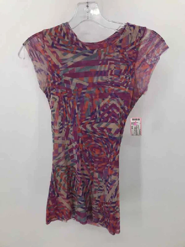 Pre-Owned Sweat Pea Purple Size Small Printed T-shirt Terry Blend Velvet Blend Canvas Blend