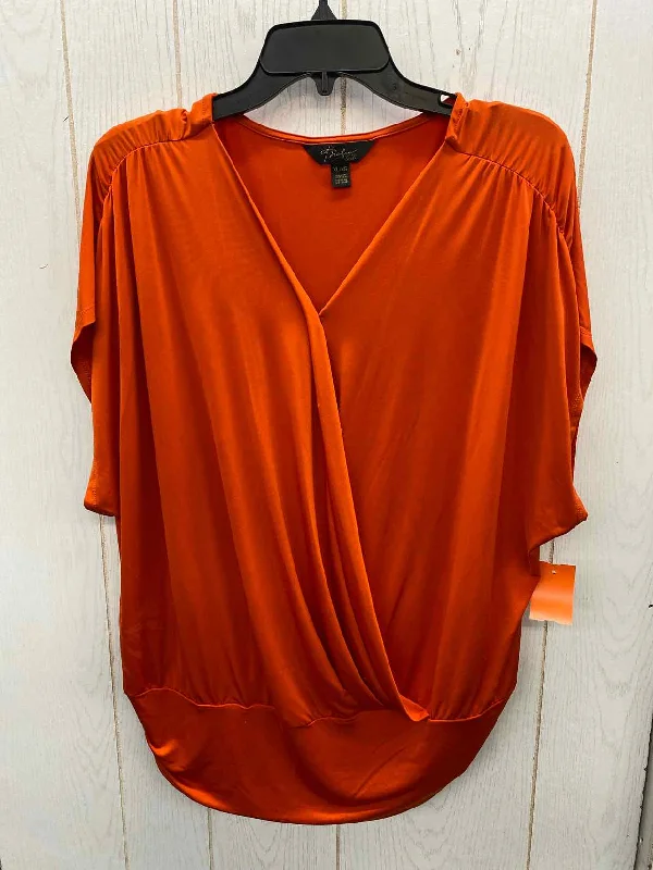 Thalia Sodi Orange Womens Size XL Shirt Hooded Caped Shawl Collar