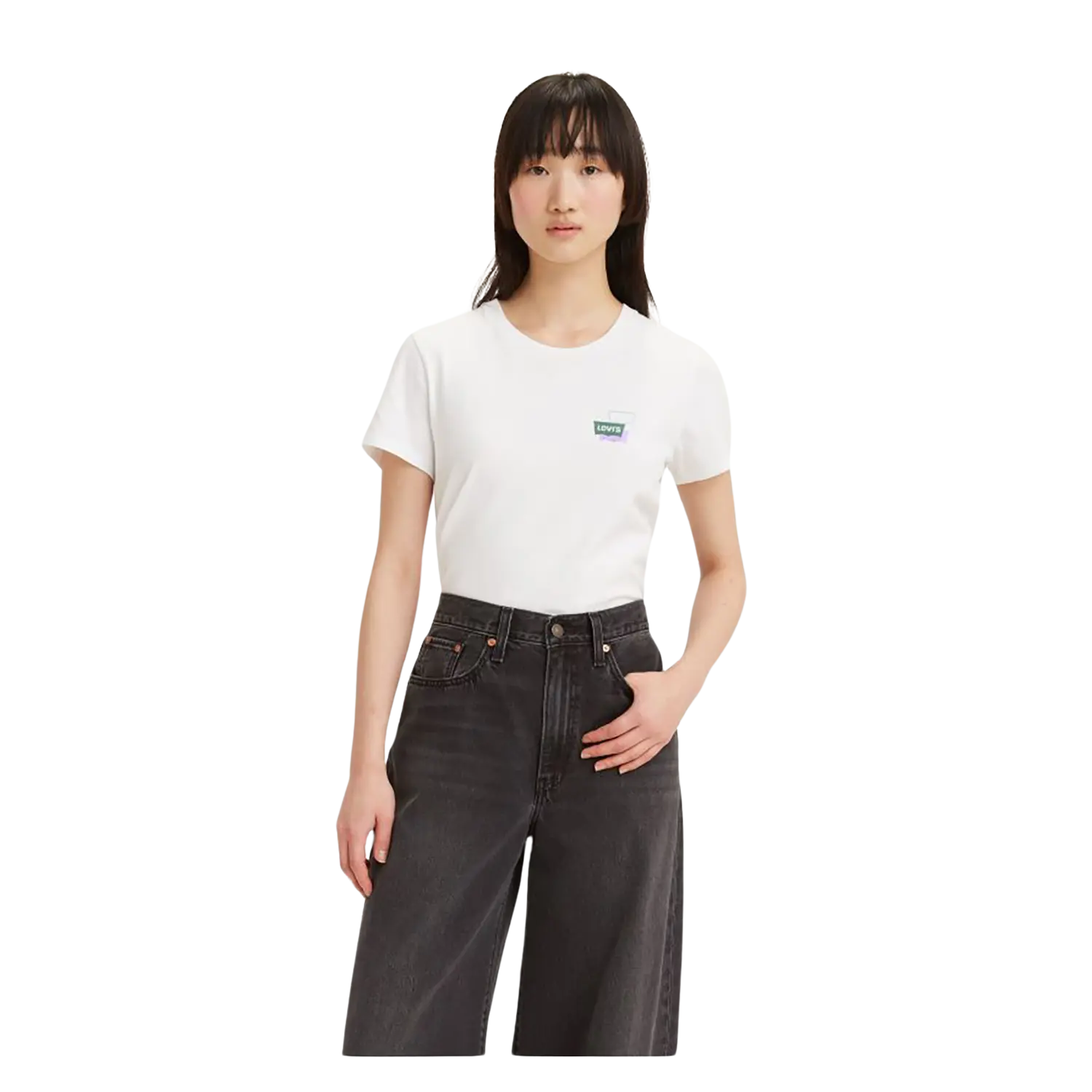 Levi's The Perfect Tee Satin Blend Silk Blend Wool Blend