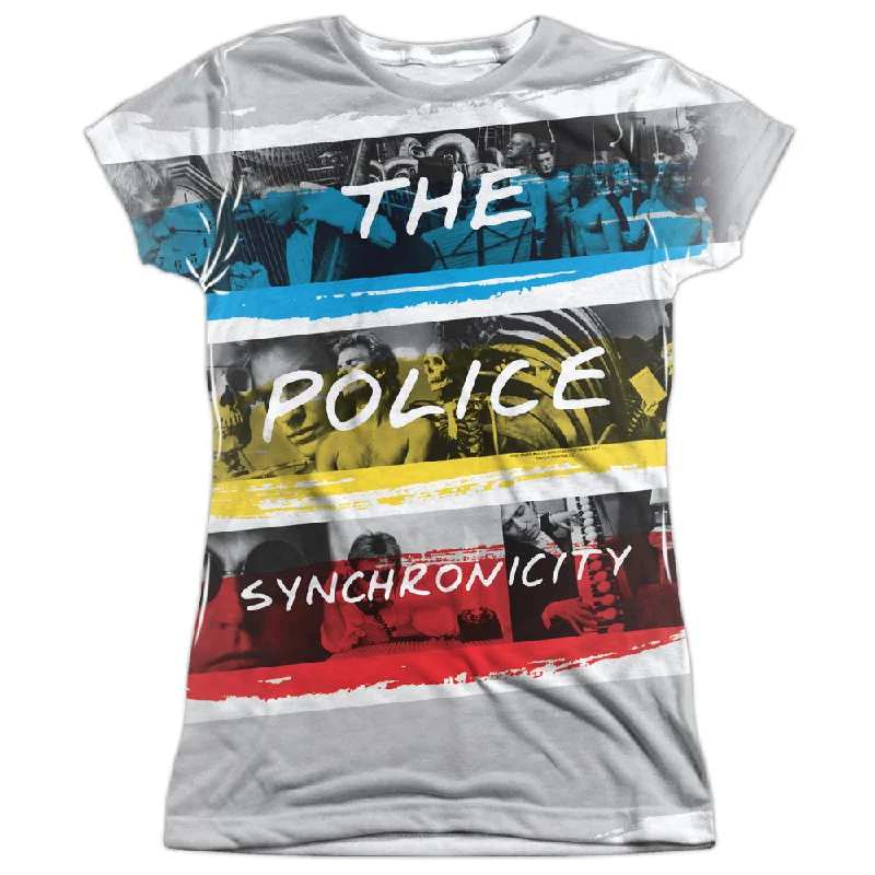 The Police Synchronicity Junior's 100% Polyester Cap-Sleeve T-Shirt Layered Multi-layer Single Layer