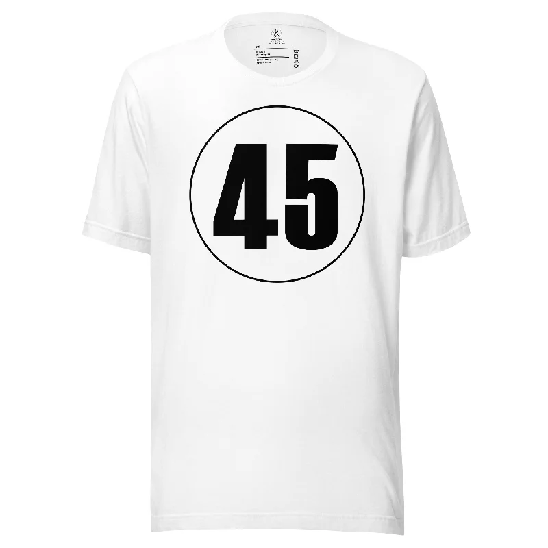 Unisex t-shirt: Black on White 45 Fashionable Trendy Casual