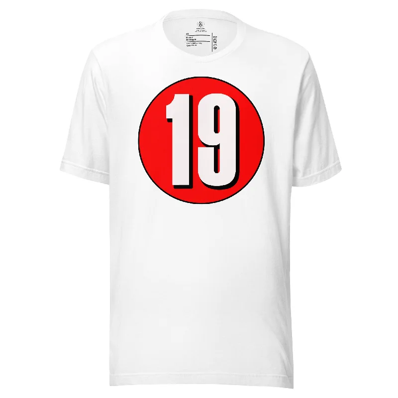 Unisex t-shirt: White on Red 19 Satin Blend Silk Blend Wool Blend