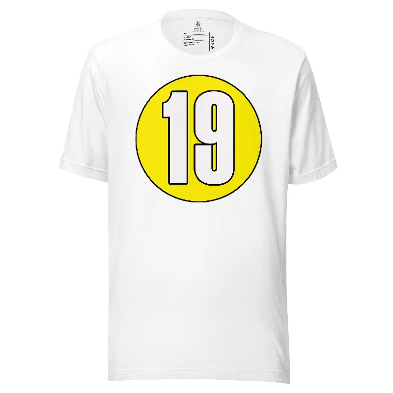 Unisex t-shirt: White on Yellow 19 Rayon Fabric Velvet Fabric Corduroy Fabric