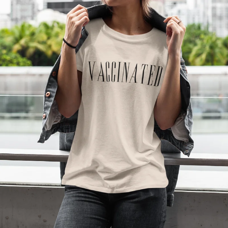 Vaccinated Unisex T-Shirt Asymmetrical Pockets Print