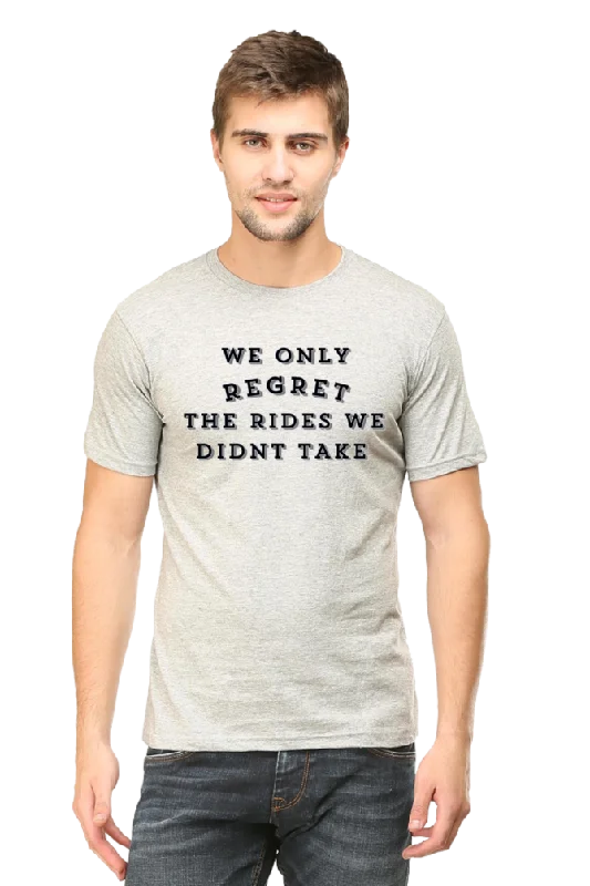 We only regret the rides we didnt take - Classic Unisex T-shirt Notch Collar Peter Pan Collar Cowl Neck