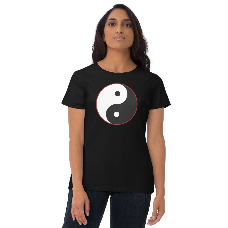 Yin and Yang Ancient Chinese Symbol Women's Short Sleeve Babydoll T-shirt Terry Blend Velvet Blend Canvas Blend