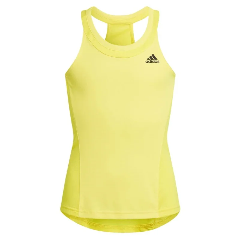 adidas Girl's Club Tank Top (Beam Yellow) cutout tank top