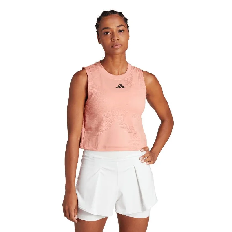 adidas Women's London Match Tank Top (Pink) lace back tank