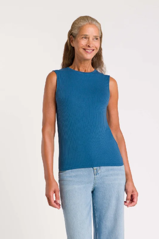 Aleen Tank Top Blue crossback tank top