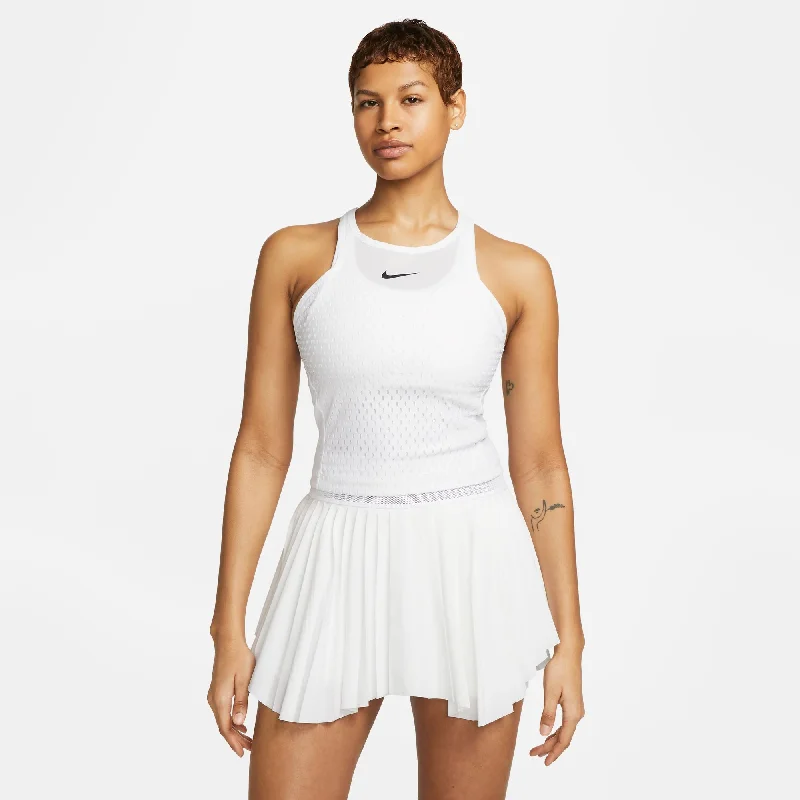 Nike Women's  Dri-FIT Slam Tank (White/Black) sheer tank top