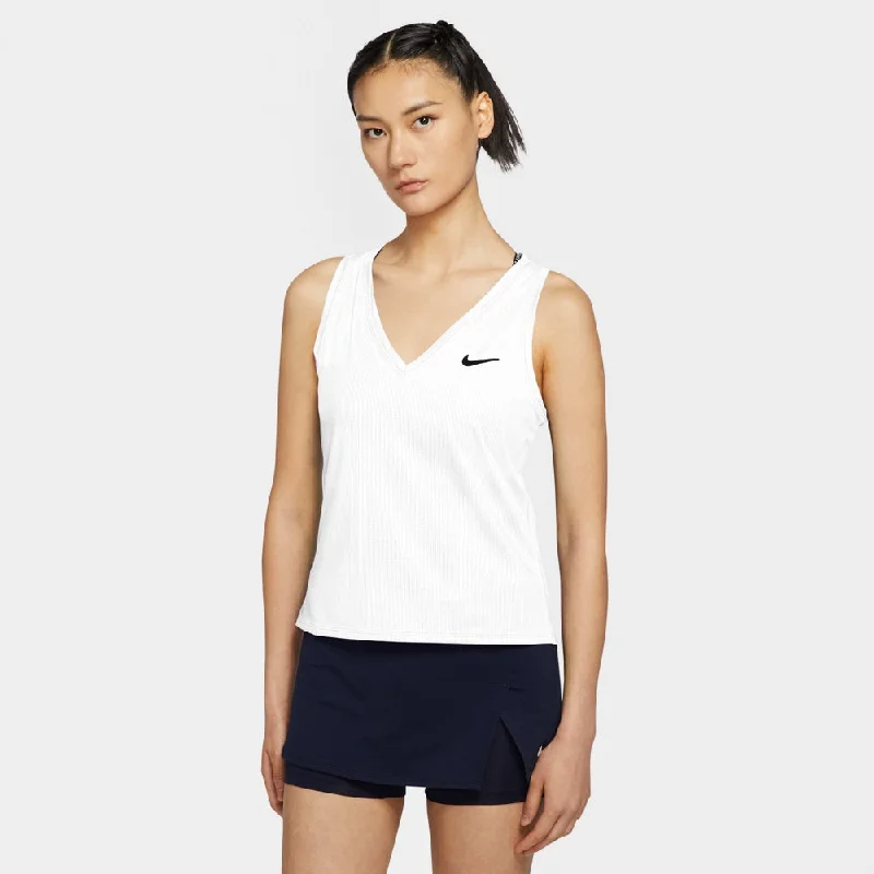 Nike Womens Dri-FIT Victory Tank (White/Black) sleep tank top